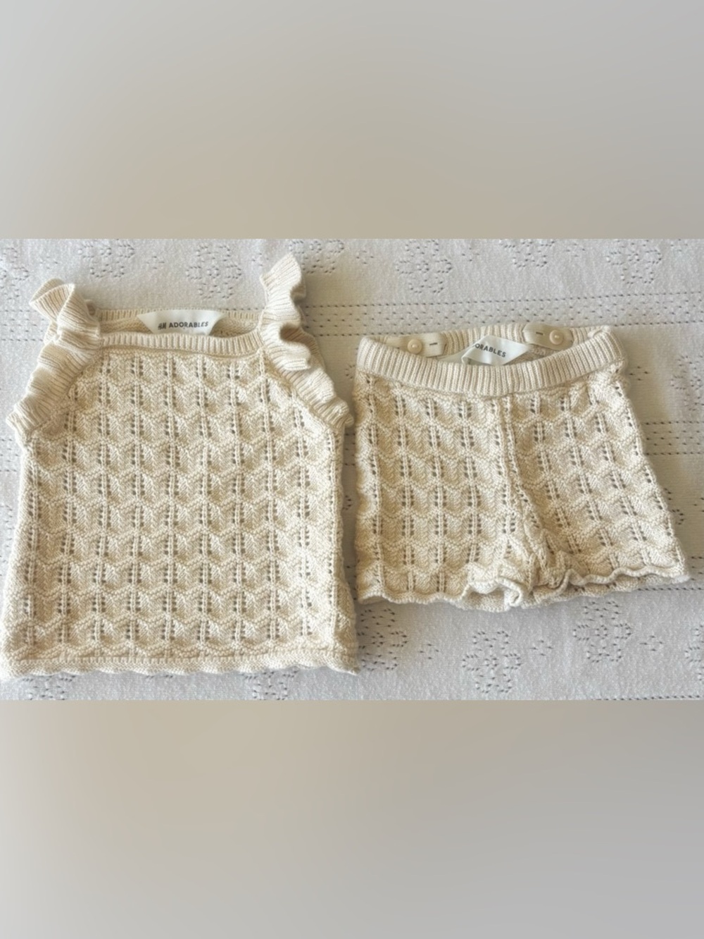 Neutral Baby Girl Knit Bundle 6–12M | Quincy Mae + H&M Set 🤍 - Picture 5 of 7